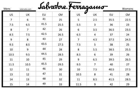 salvatore ferragamo size chart|salvatore ferragamo shoe size guide.